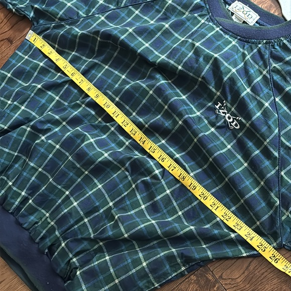 Vintage IZOD Golf Windbreaker Size Medium Green Blue Plaid Crewneck old money - Picture 3 of 11